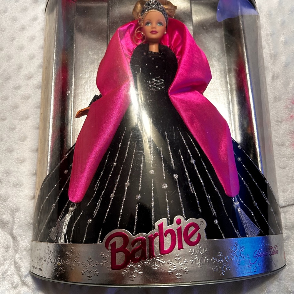Barbie Doll in Black and Pink Gown